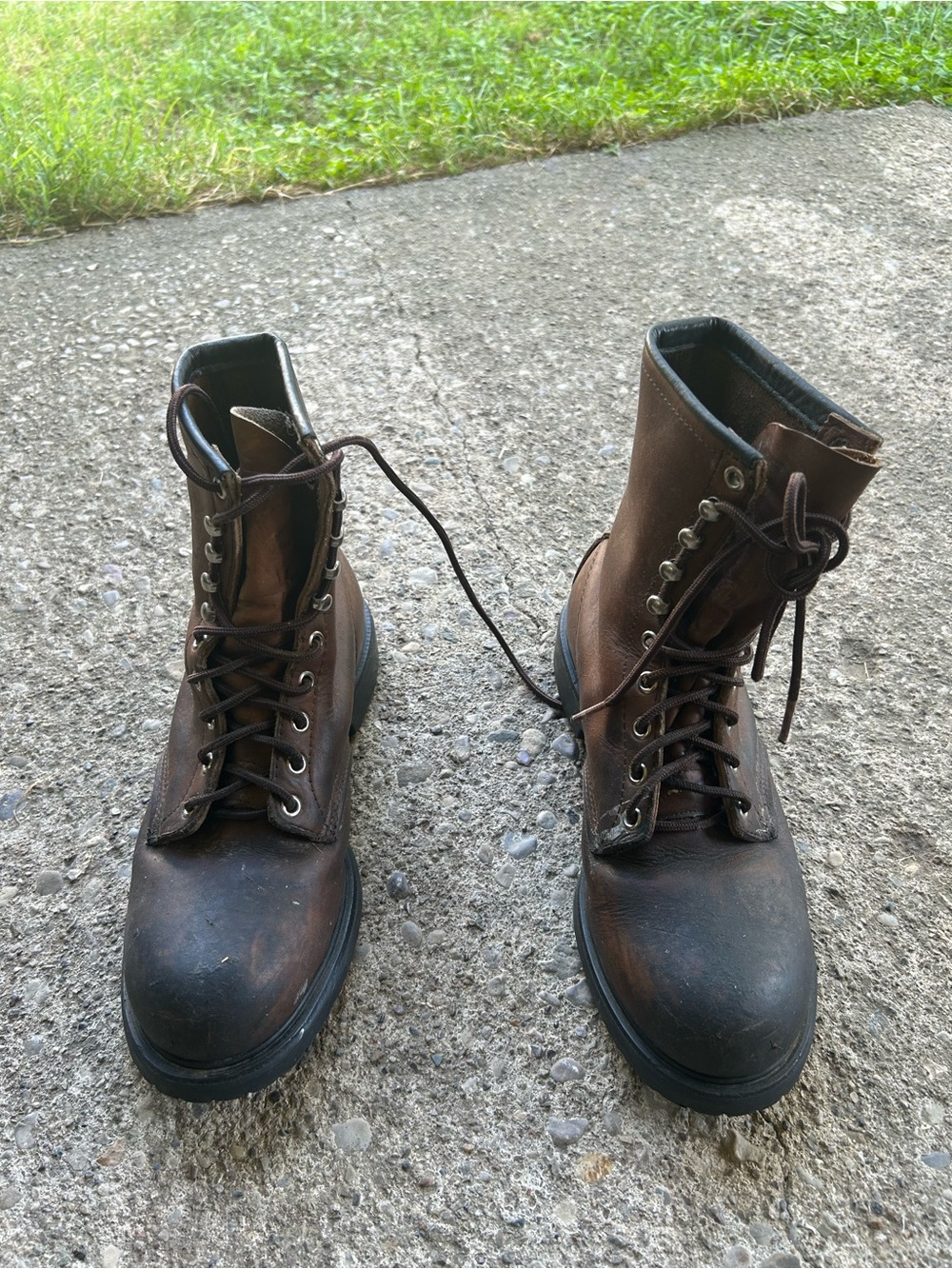 Red wing Men's Brown Leather Lace-Up Work Boots 7 E